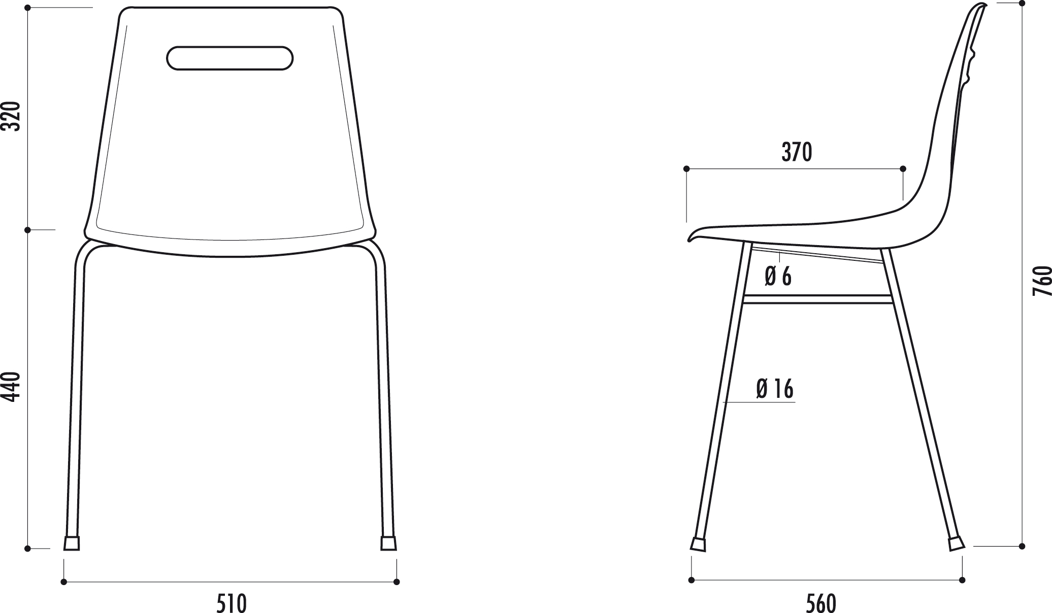 Chaise Empilable Campus  Mobilier pour collectivités, chaise coque